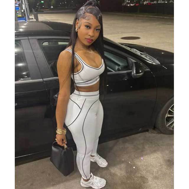 Fashion Women Skinny Yoga Pants Suit