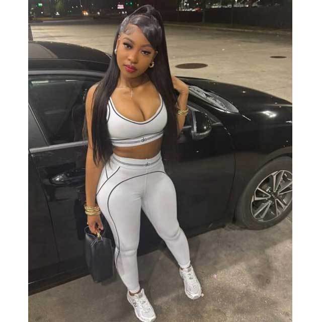 Fashion Women Skinny Yoga Pants Suit