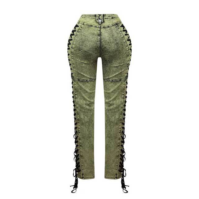 Vintage Denim Lace-Up Jeans