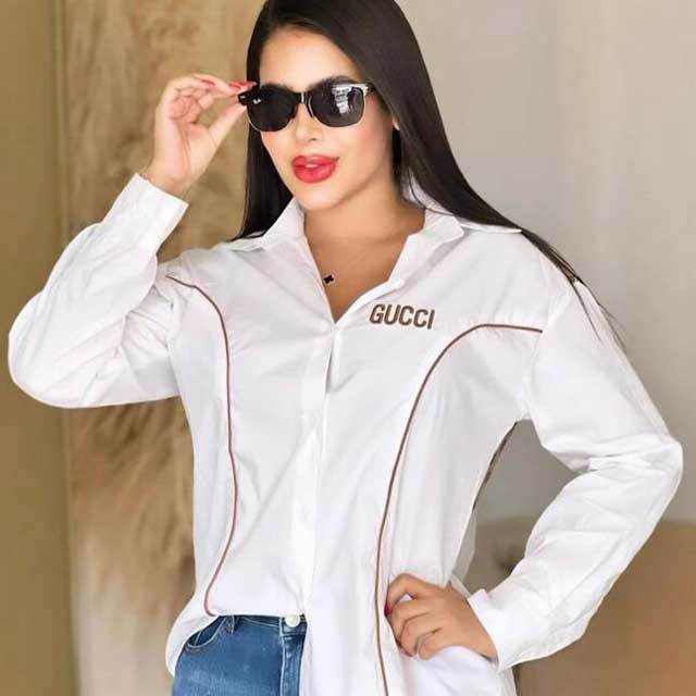 Embroidery Fashion Women Long Sleeve Shirt