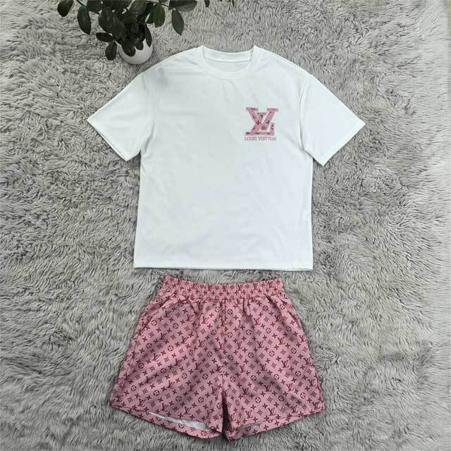 Embroidery Top Casual Printed Short Set
