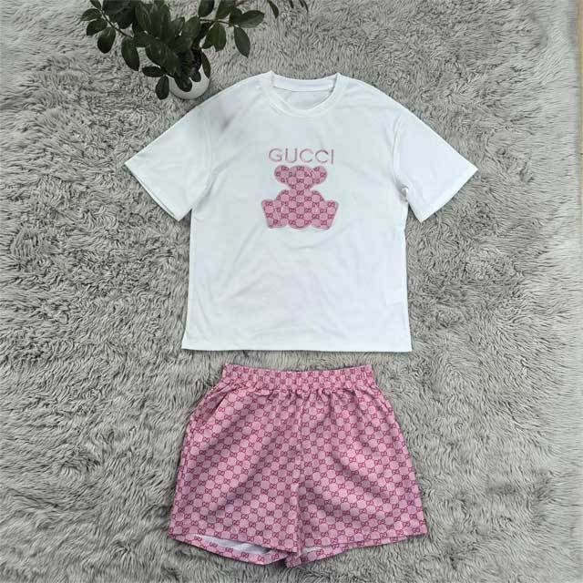 Embroidery Top Casual Printed Short Set