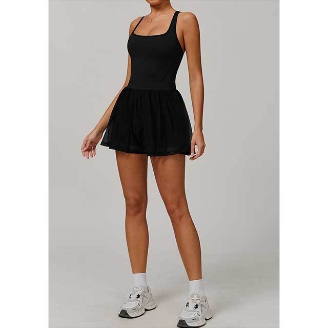 Recycled Breathable Mesh Sports Tennis Dress