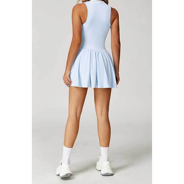 Sleeveless Zipper Up Activewear Mini Dress