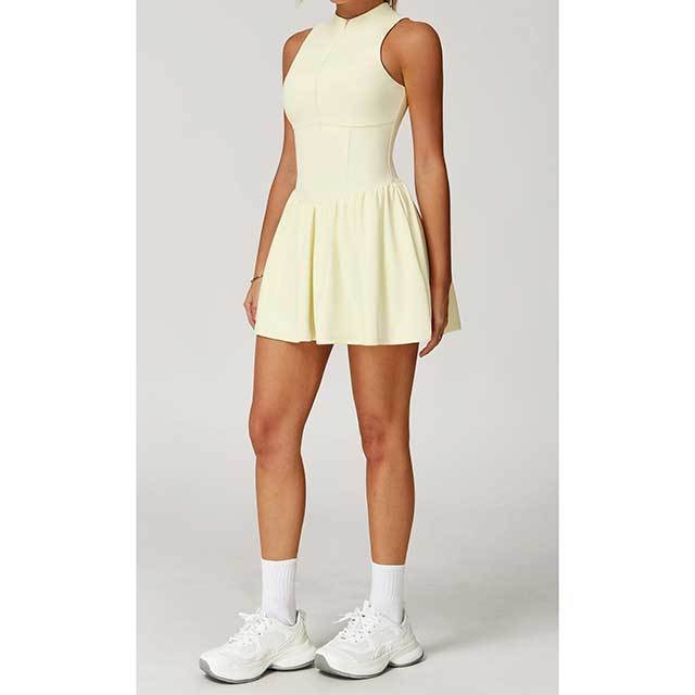 Sleeveless Zipper Up Activewear Mini Dress