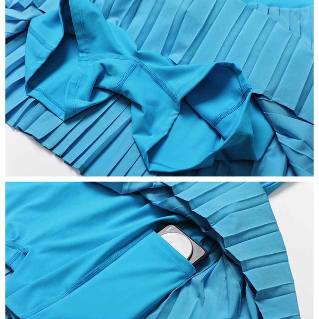 Solid Color Slim Fit Pleated Skirt Tennis Dress