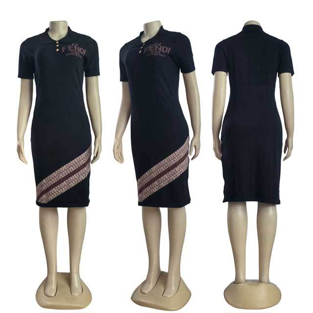 Knit Embroidery Polo Dress