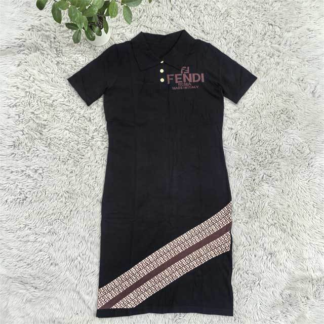 Knit Embroidery Polo Dress