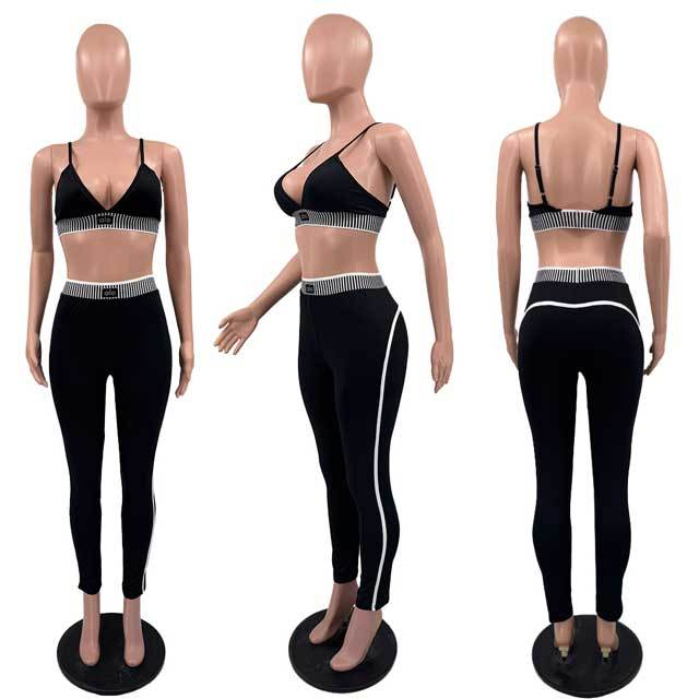 Fashion Women Skinny Yoga Pants Suit