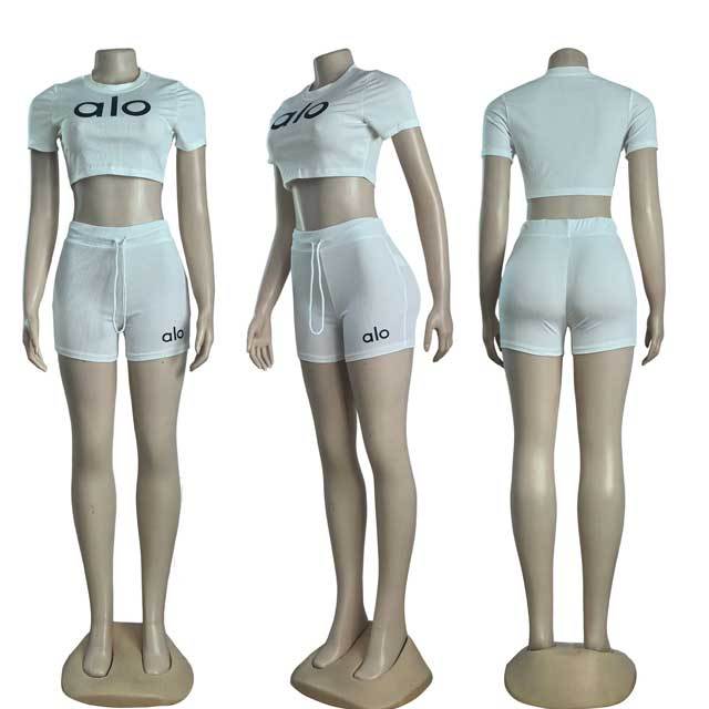 Letter Print Sport Summer Short Set