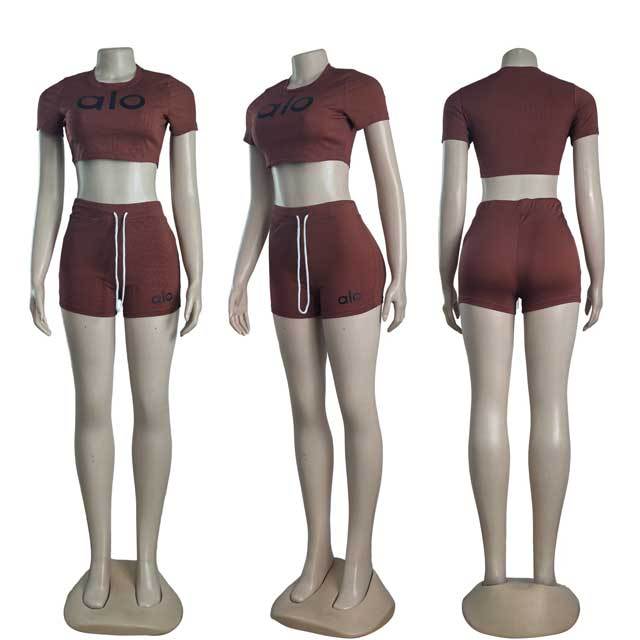 Letter Print Sport Summer Short Set
