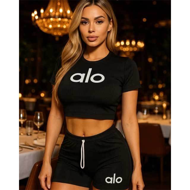 Letter Print Sport Summer Short Set