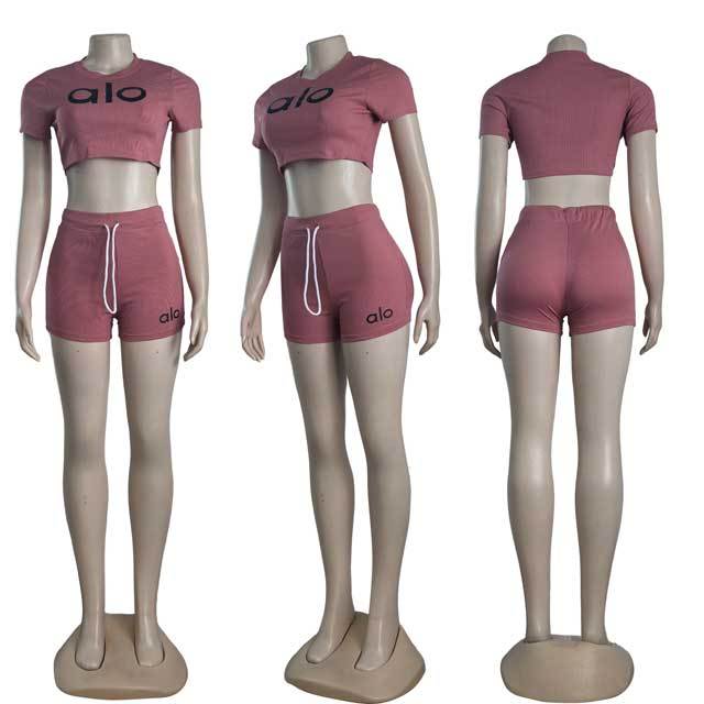Letter Print Sport Summer Short Set