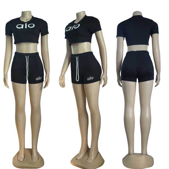 Letter Print Sport Summer Short Set