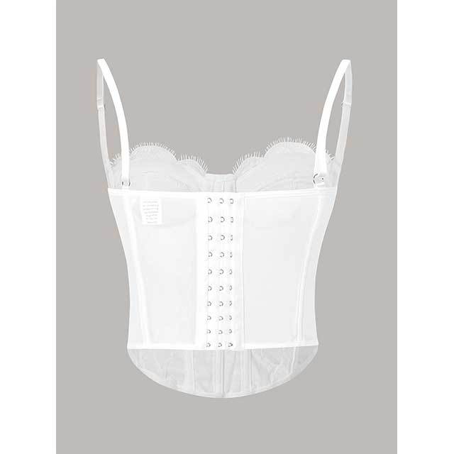 Adjustable Straps See Through Lace Corset Top