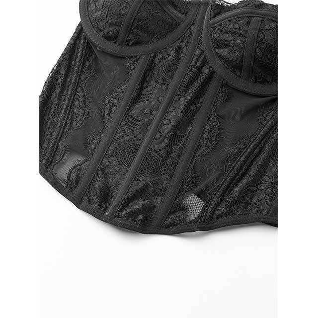 Adjustable Straps See Through Lace Corset Top