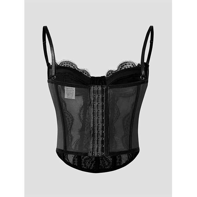 Adjustable Straps See Through Lace Corset Top