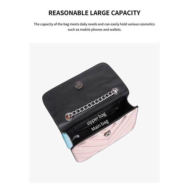 Color Block Chain Mini Shoulder Bag