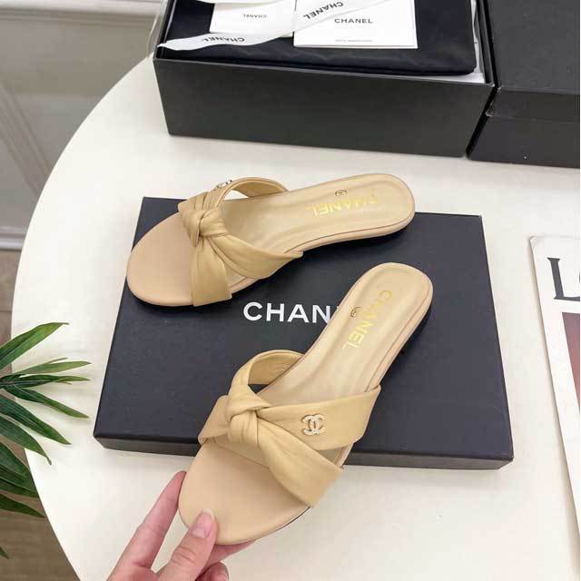 Crisscross Design Leather Women Slipper