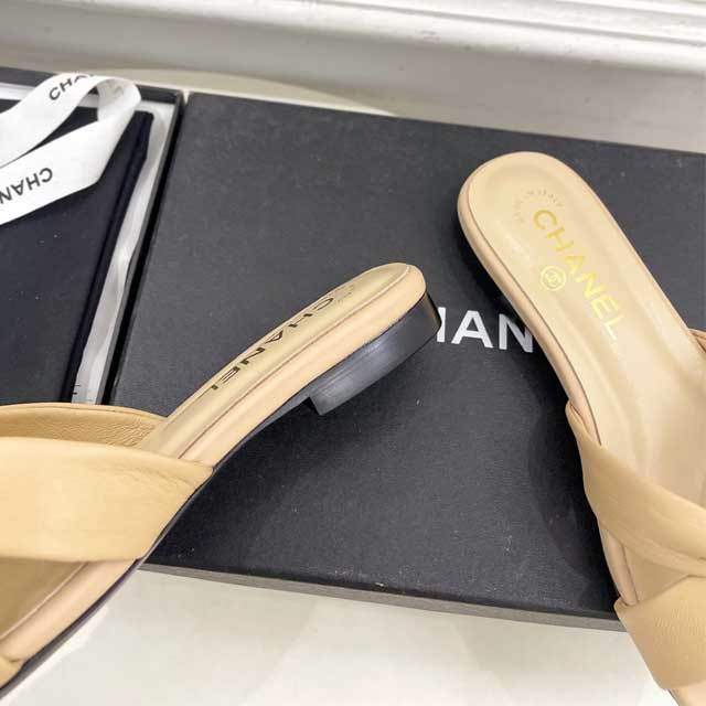 Crisscross Design Leather Women Slipper