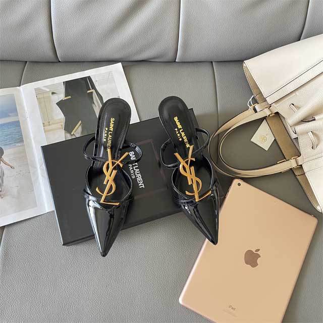 Leather Pointed Toe High Heeled Sandals