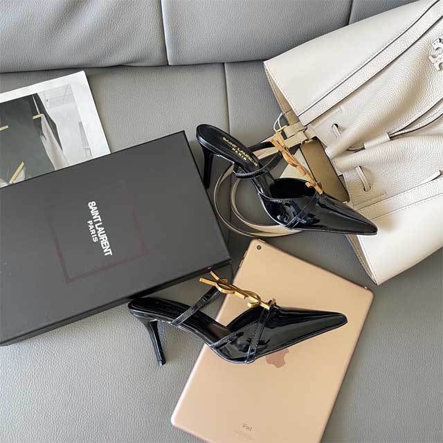 Leather Pointed Toe High Heeled Sandals
