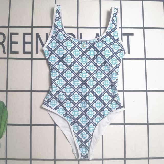 Printed Backless Sexy One Piece
