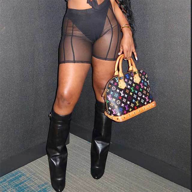 See Through Mesh Tight Legging Shorts