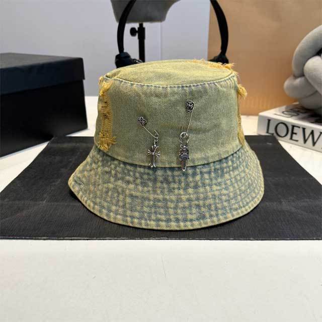 Denim Ripped Bucket Hat