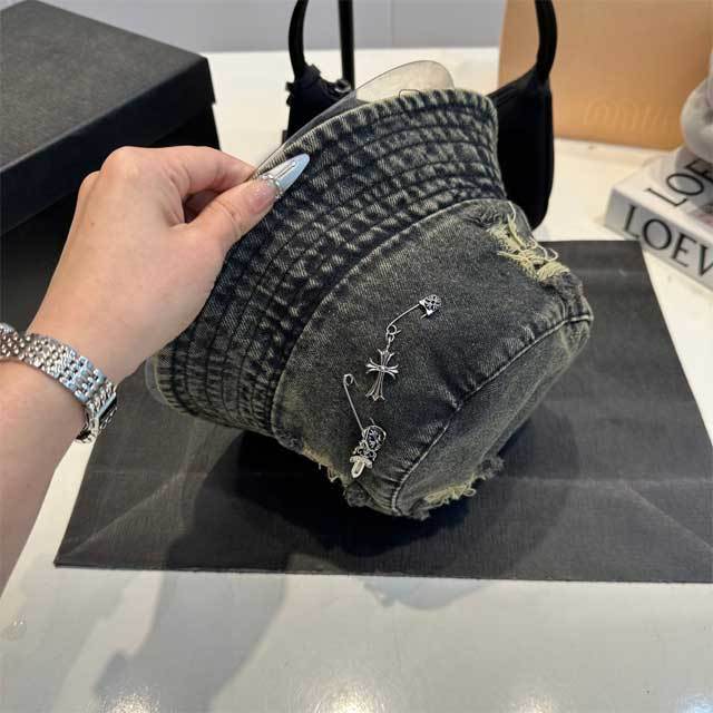 Denim Ripped Bucket Hat
