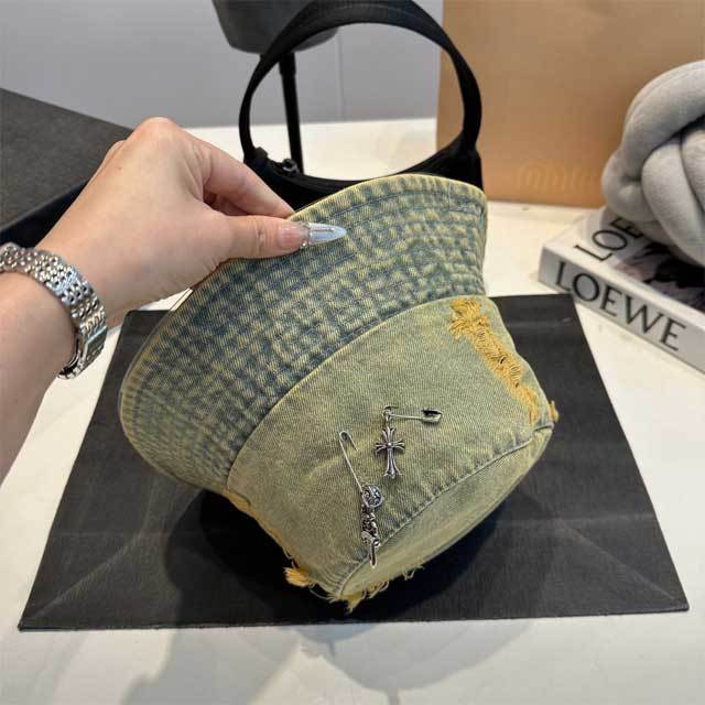 Denim Ripped Bucket Hat