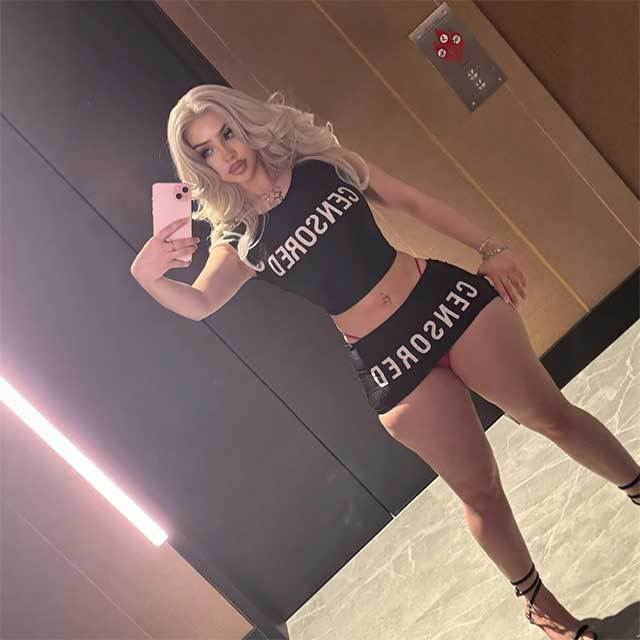 Letters Printed Cropped Top Tight Mini Skirt Set
