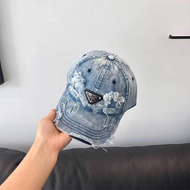 Fashion Logo Washed Denim Baseball Caps
