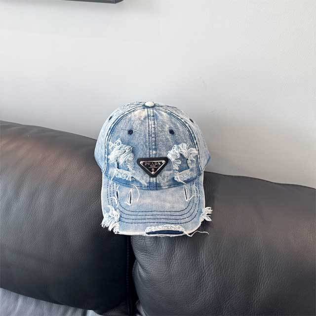 Fashion Logo Washed Denim Baseball Caps