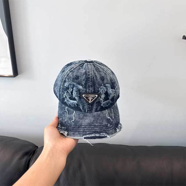 Fashion Logo Washed Denim Baseball Caps