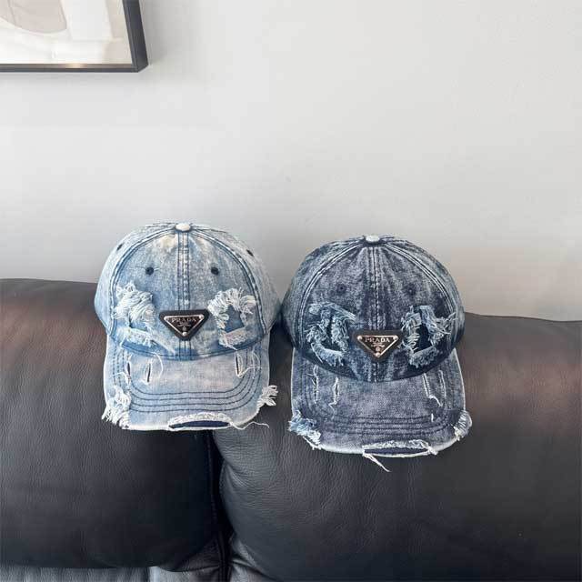 Fashion Logo Washed Denim Baseball Caps