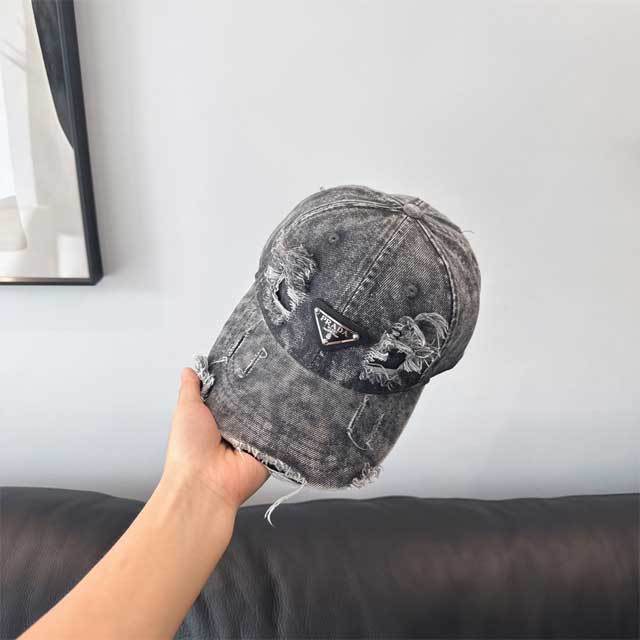 Fashion Logo Washed Denim Baseball Caps