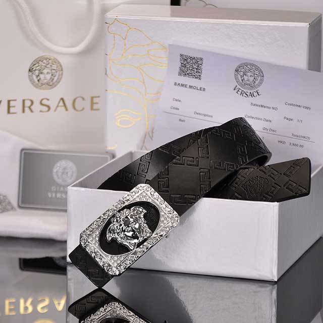 Fashion Metal Logo Leather Casual Belt