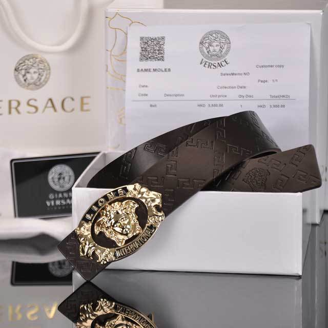 Metal Logo Leather Fashion Belt