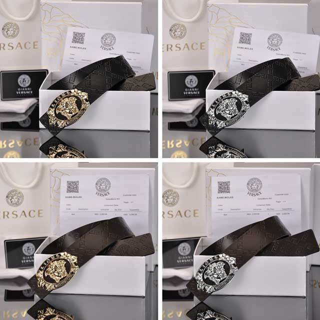 Metal Logo Leather Fashion Belt