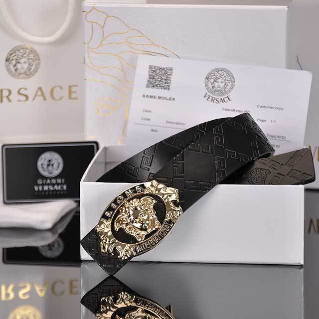 Metal Logo Leather Fashion Belt