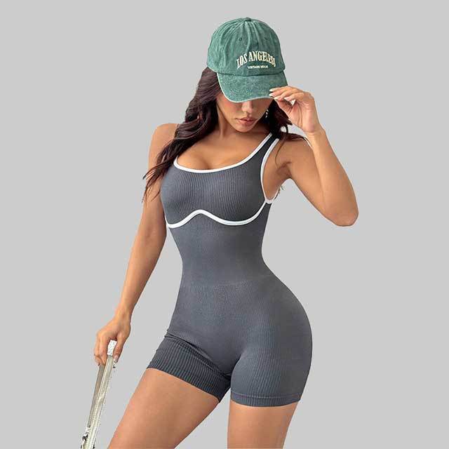 Activewear Colorblock Yoga Romper