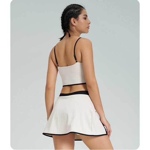Colorblock Activewear Yoga Skirt Short Set