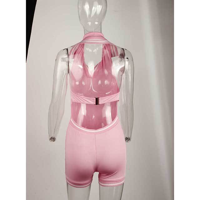 Halter Neck Sleeveless Backless Tight Romper
