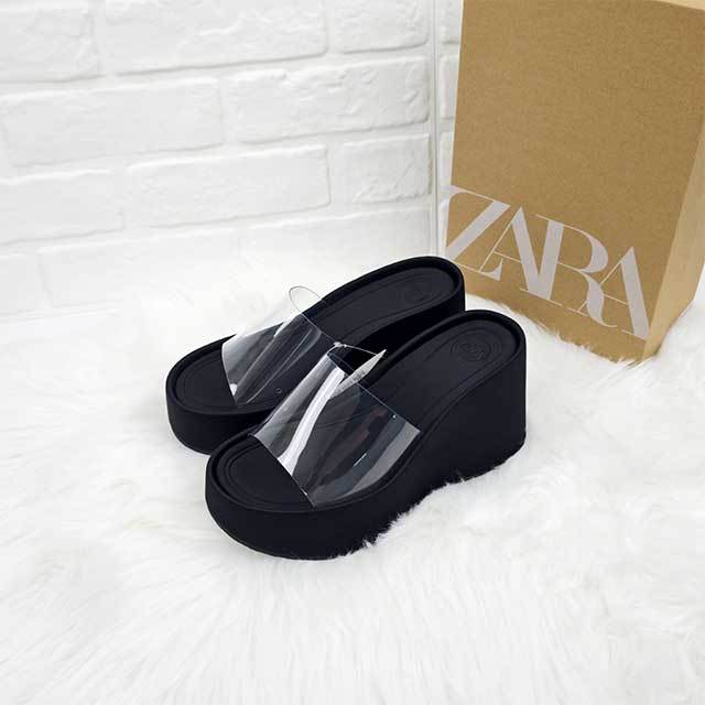 High Platform Shoes Transparent Wedge Slipper