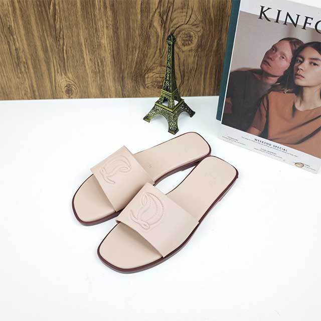 Luxury Design Open Toe Flat Slides