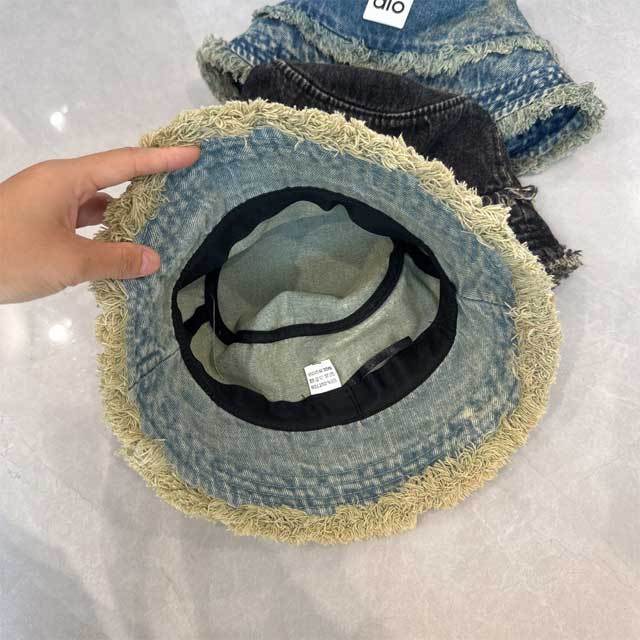 Denim Tassel Bucket Hats