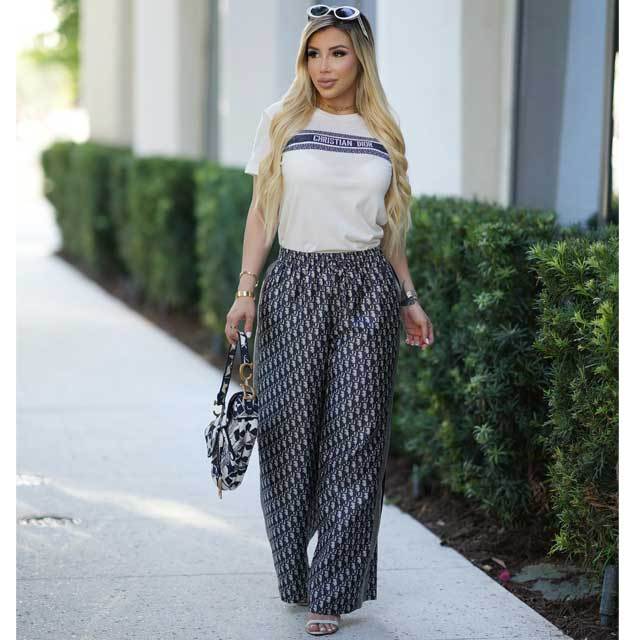 Printed Casual Bell Pants Set