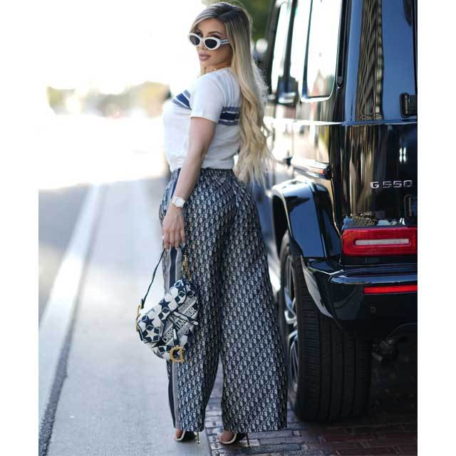 Printed Casual Bell Pants Set