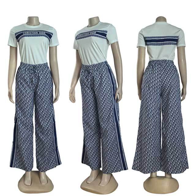 Printed Casual Bell Pants Set